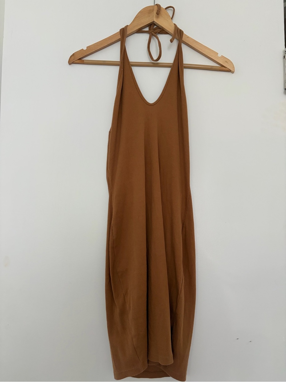 wild fable Strapless Mini Dress in Camel Brown, halter top, layering dress